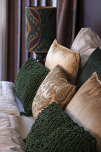 Half kussen fluweel goud 35x45cm