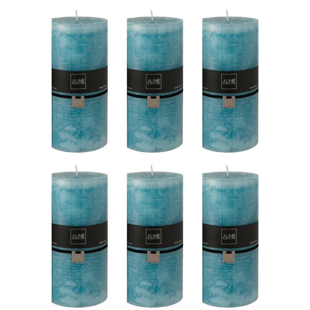 J-Line cilinderkaars - azuur - XXL - 140U