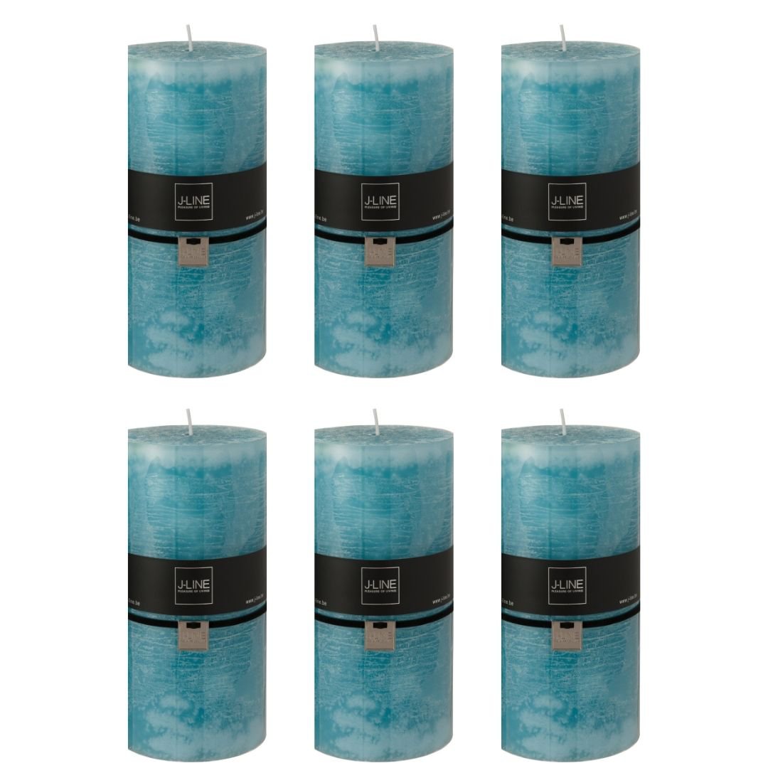 J-Line cilinderkaars - azuur - XXL - 140U
