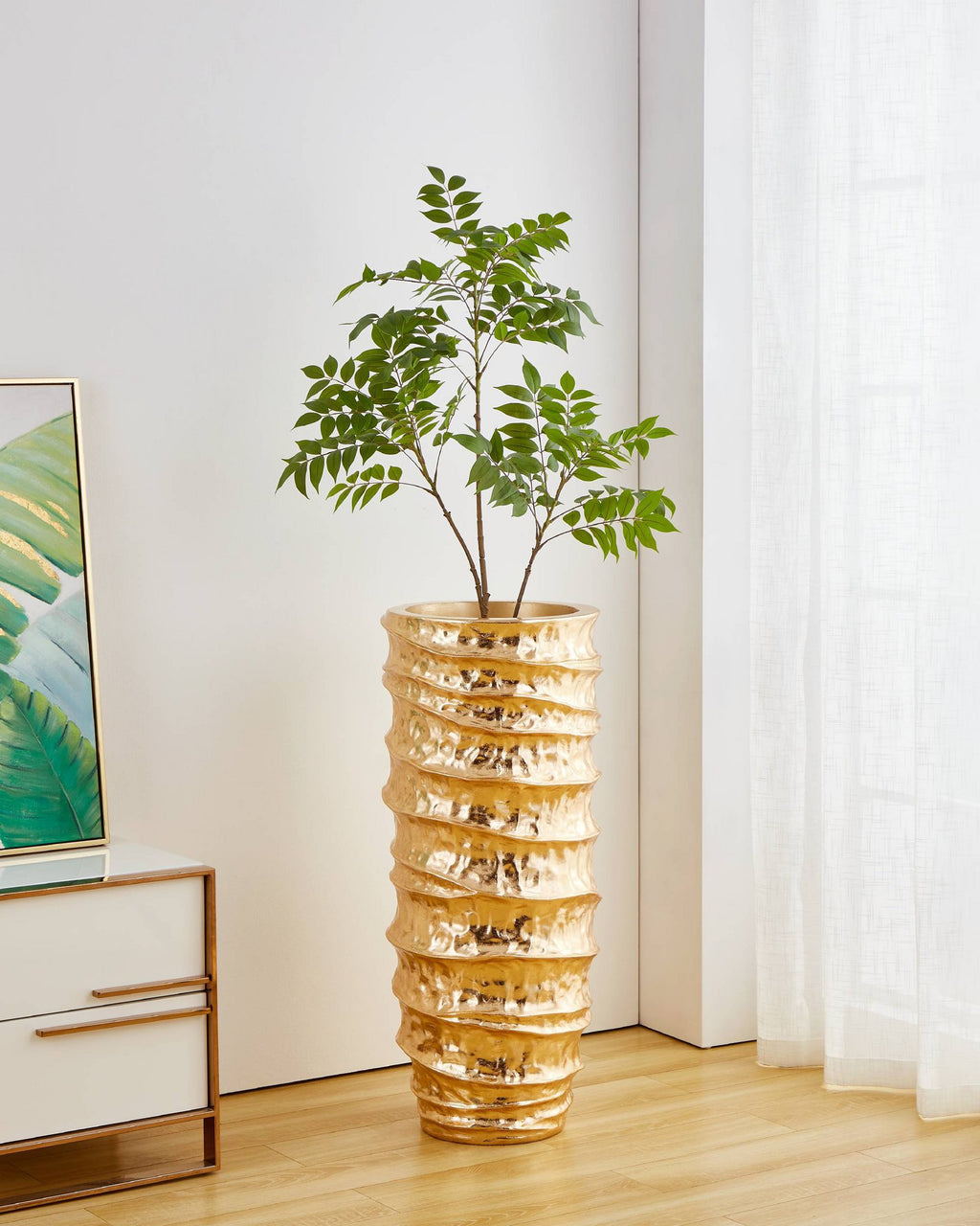 Vaas mombetsu goud 39x90 cm