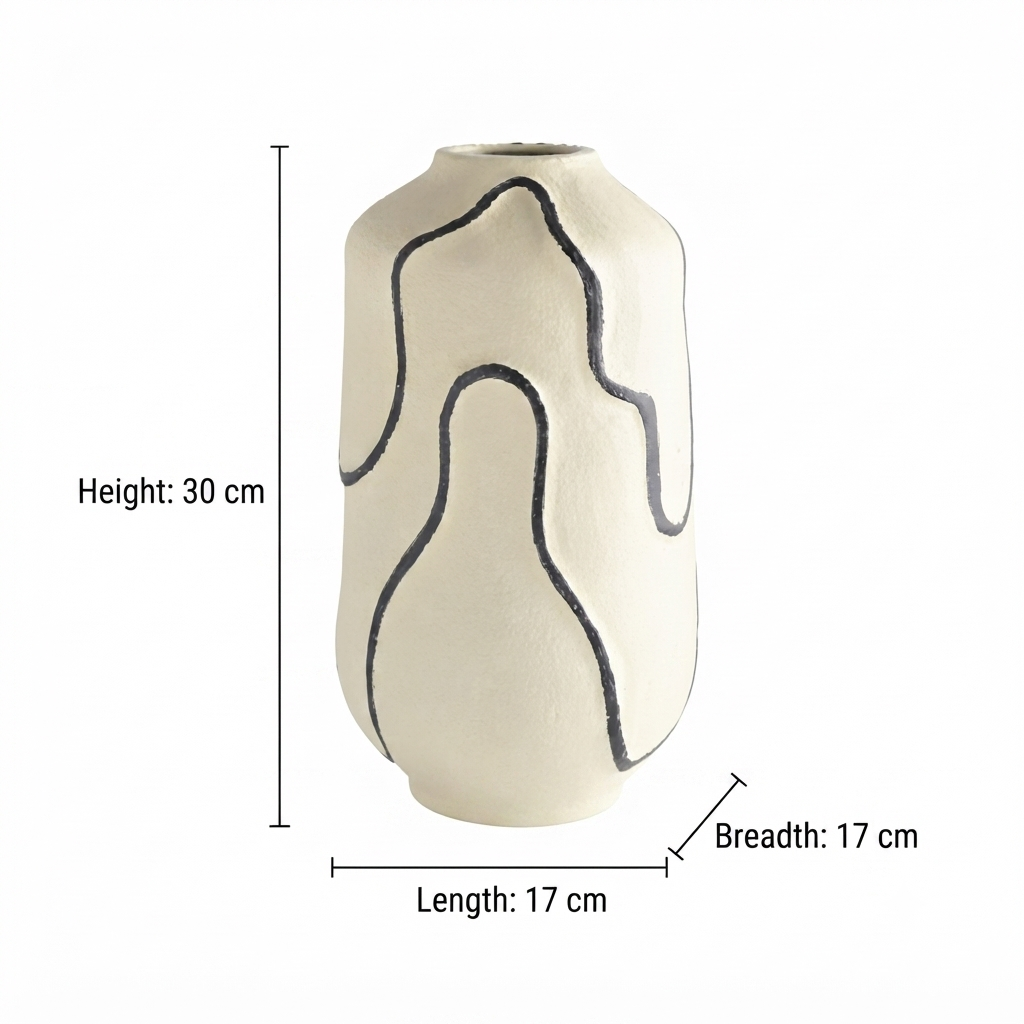 Sumi Aluminium Vaas – Crème Gepoedercoat Tafelblad Decor (30 cm)