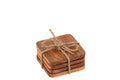 J-Line onderzetter Vierkant Acacia - hout - naturel