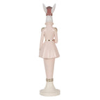 Decoratie Beeld Konijn 44 cm Wit Roze Kunststof