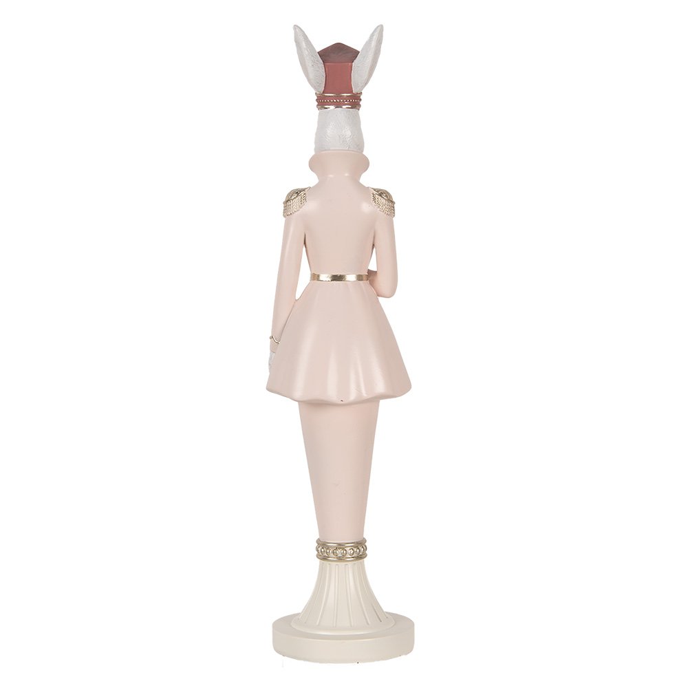 Decoratie Beeld Konijn 44 cm Wit Roze Kunststof