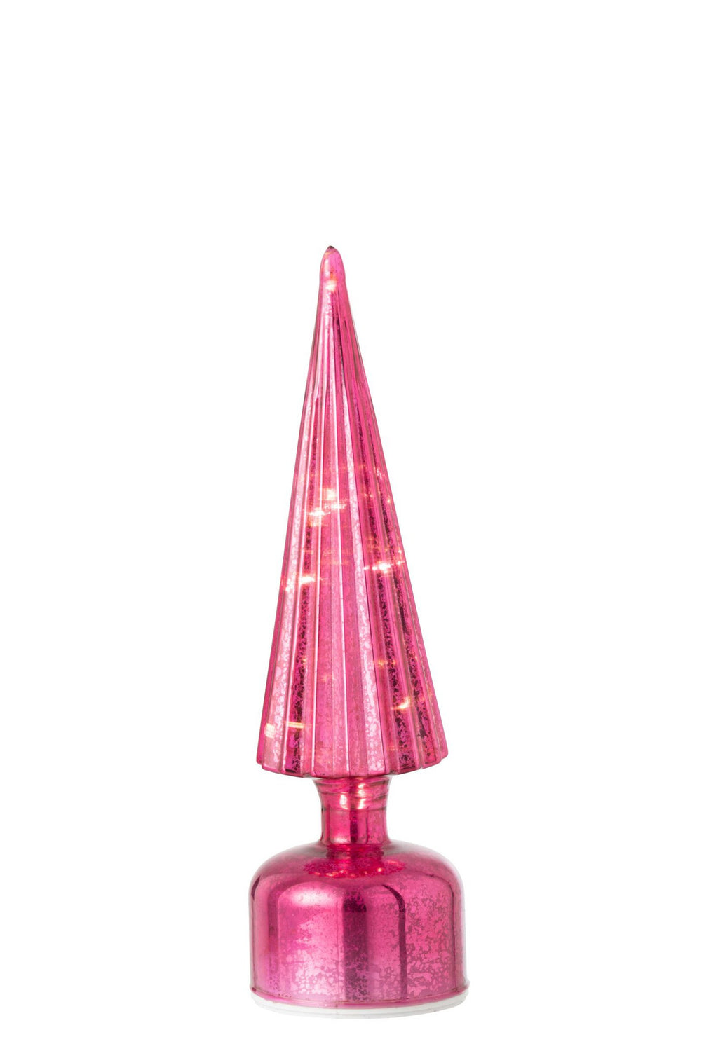 J-Line draaiende LED-boom Gekraakt - glas - donkerroze - S