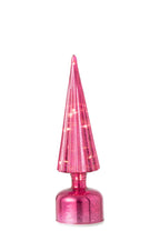 J-Line draaiende LED-boom Gekraakt - glas - donkerroze - S