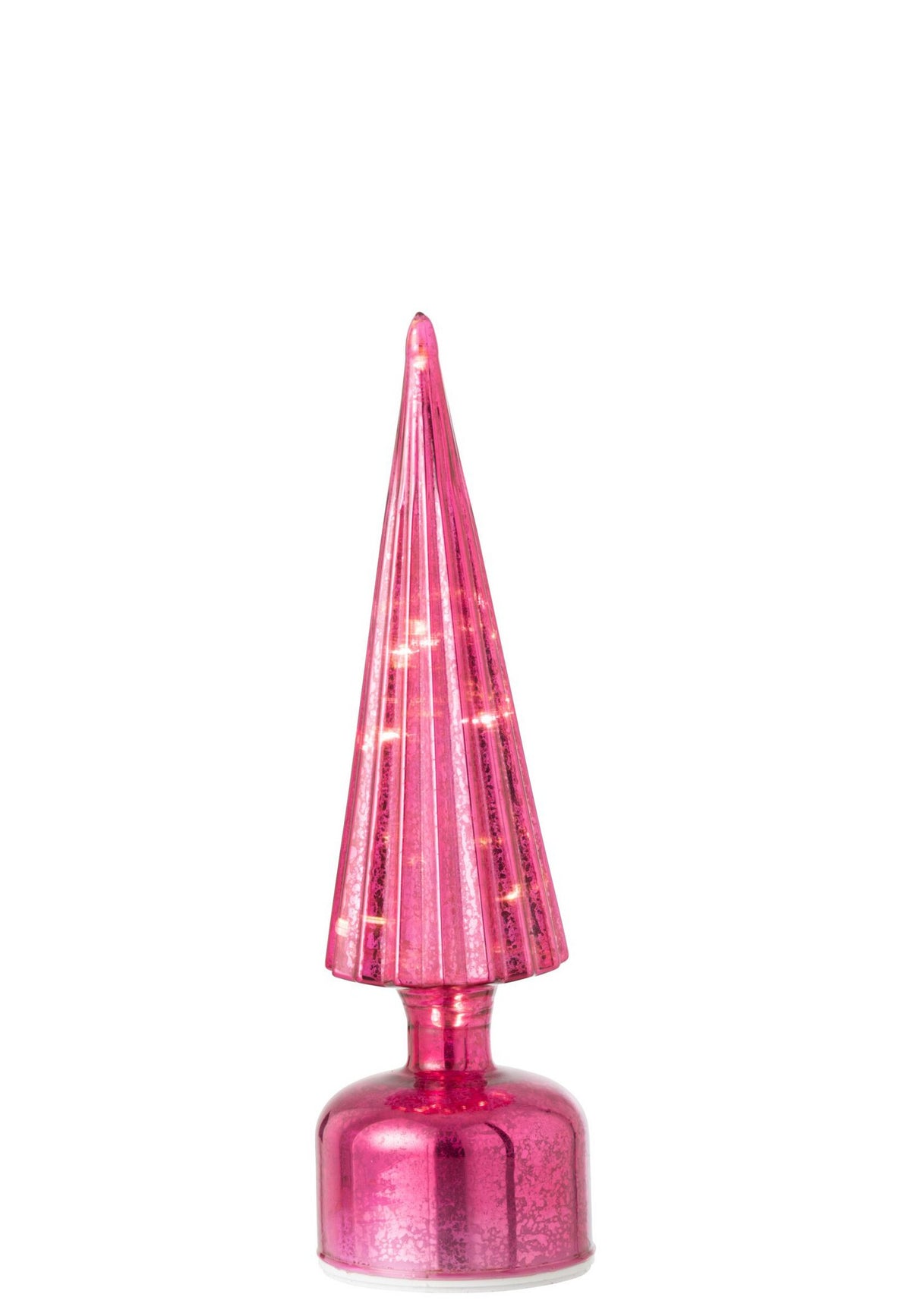 J-Line draaiende LED-boom Gekraakt - glas - donkerroze - S
