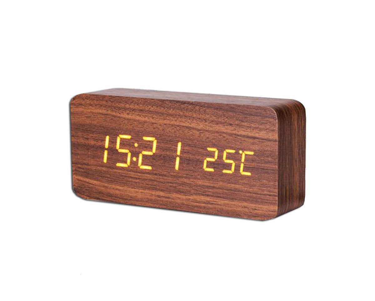 Houten wekker groot Bruin