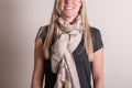 Sjaal Dames Print 90x180 cm Beige Synthetisch Shawl Dames