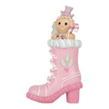 Kerstdecoratie Beeld Laars 13x9x22 cm Roze Kunststof