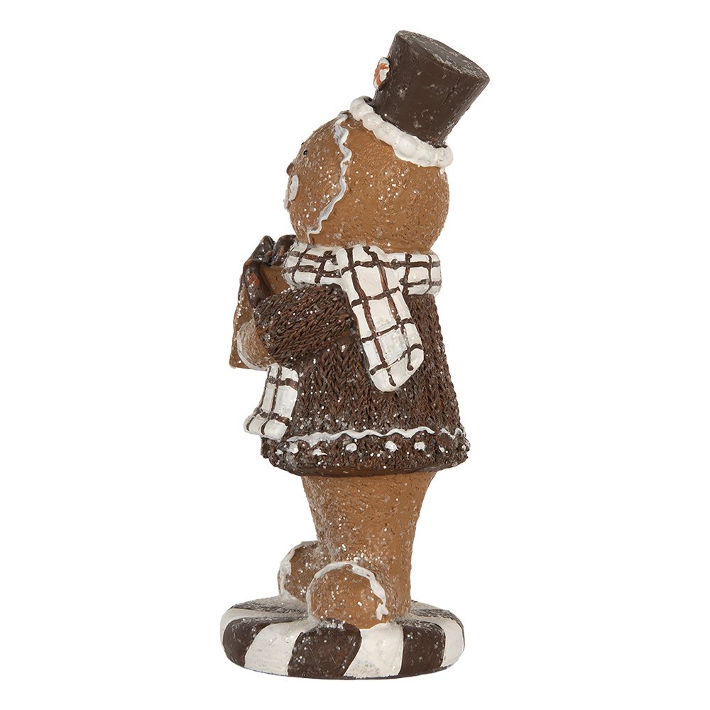 Kerstdecoratie Beeld Gingerbread man 9x8x20 cm Bruin Kunststof