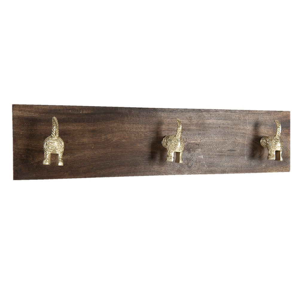 Wandkapstok 44x8x10 cm Bruin Hout
