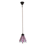 Hanglamp Tiffany Ø 18x90 cm Roze Glas Hanglamp Eettafel