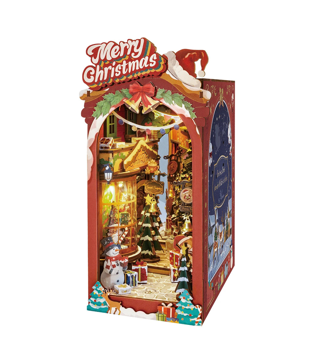 Robotime, DIY Book Nook Boekensteun Christmas Street, TGC06, 19x12,6x25,5cm