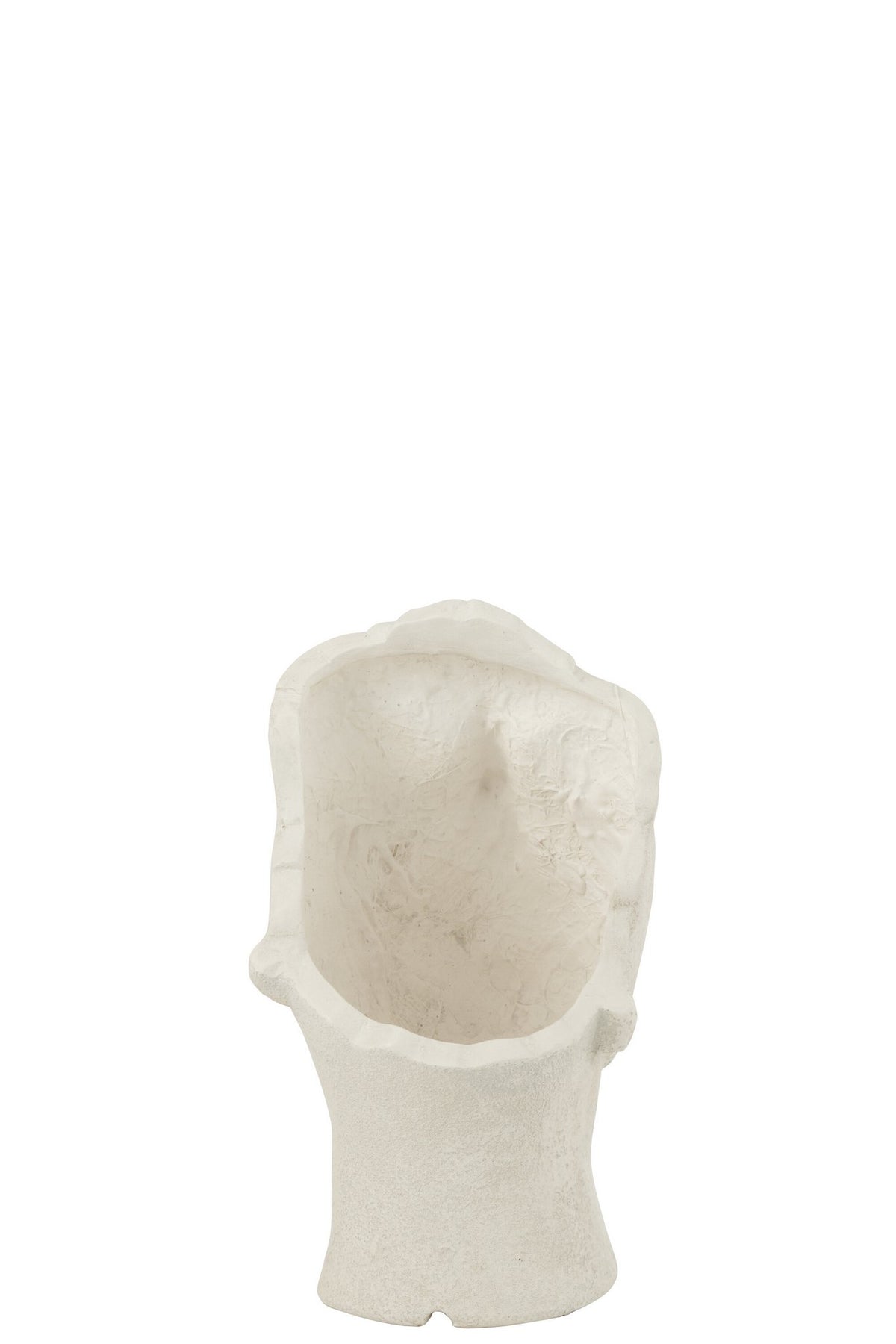 J-Line bloempot David - keramiek - wit - small - Ø 22 cm