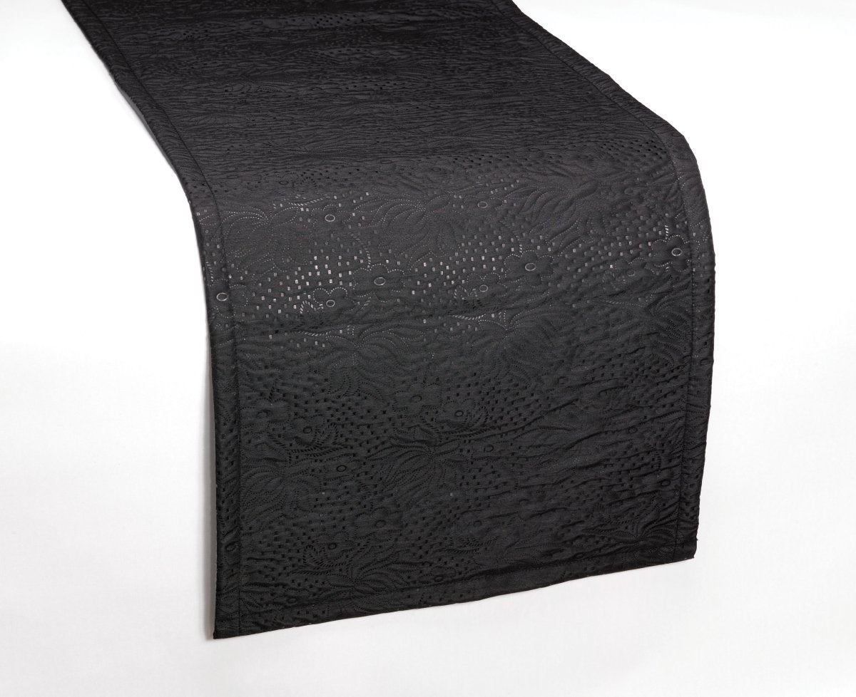Elise Tafelloper zwart 42x220cm