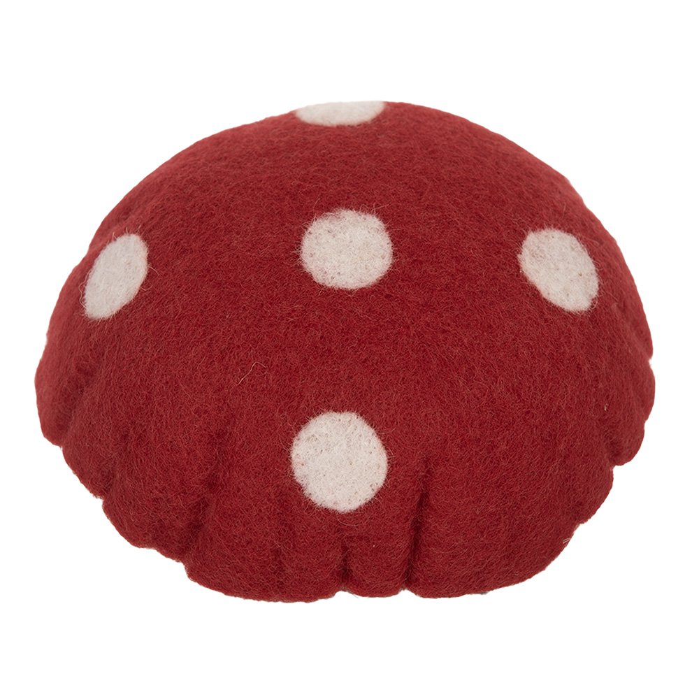 Decoratie Paddenstoel 14x14x17 cm Rood Vilt