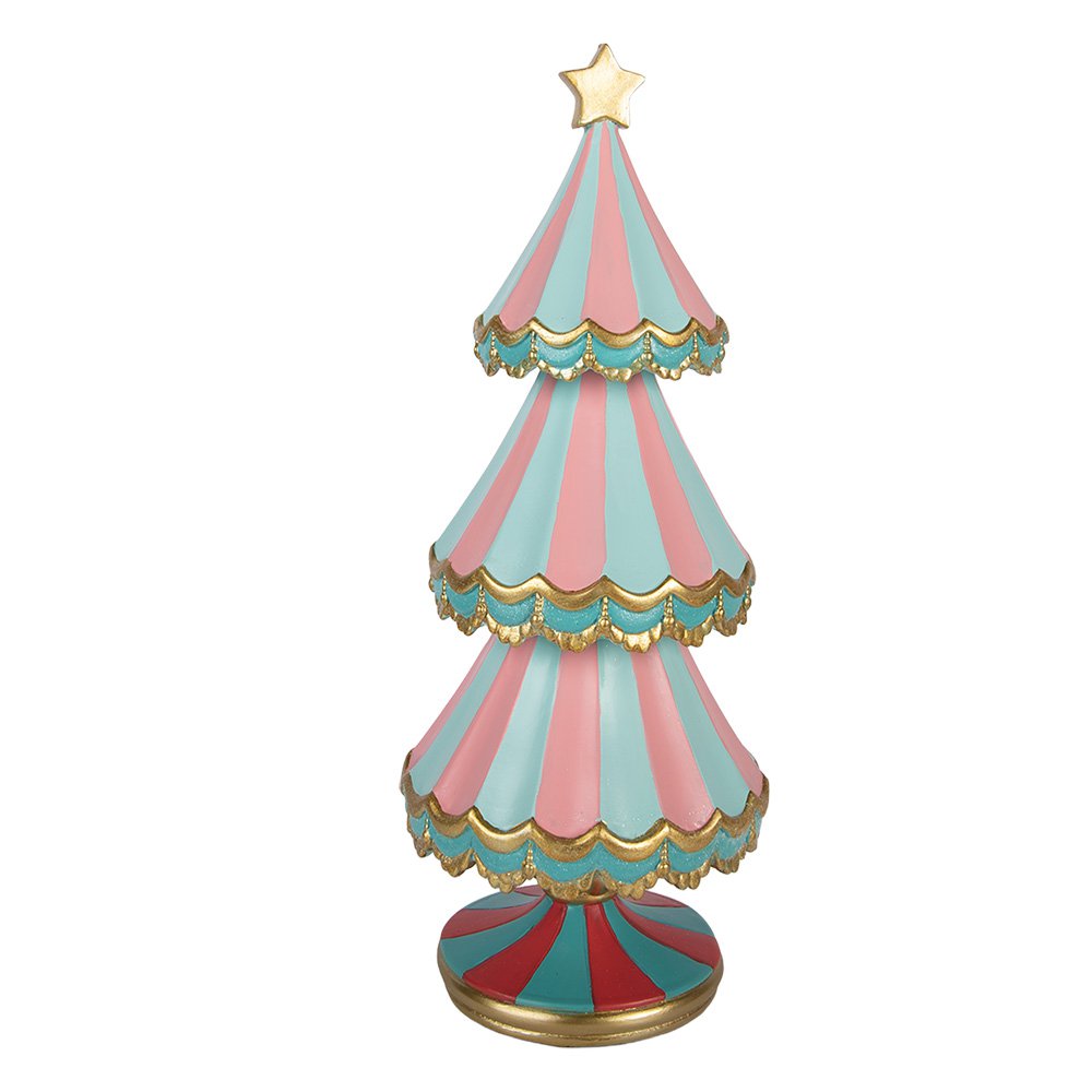Kerstdecoratie Beeld Kerstboom Ø 15x38 cm Blauw Kunststof