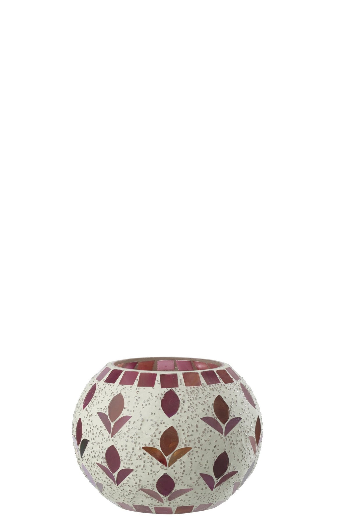 J-Line kaarshouder - glas - wit/fuchsia - M