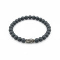 Heren armband mat Hematiet 8 mm met Boeddha kraal