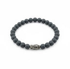 Heren armband mat Hematiet 8 mm met Boeddha kraal