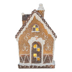 Gingerbread house met LED 13x9x20 cm Bruin Kunststof