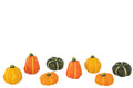 J-Line decoratie Pompoen - keramiek - mix - set van 8