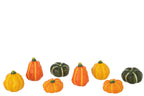 J-Line decoratie Pompoen - keramiek - mix - set van 8