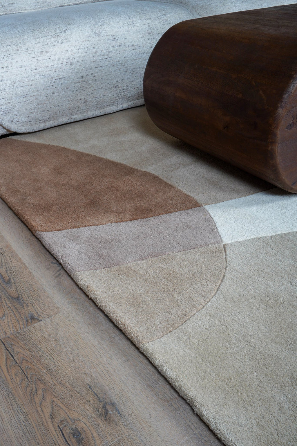 Vloerkleed Abstract Beige/Bruin - 160 x 230 cm