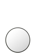 J-Line spiegel Rond - metaal - zwart - large - Ø 80 cm