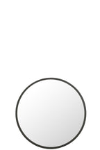 J-Line spiegel Rond - metaal - zwart - large - Ø 80 cm