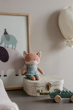 Gebreid speeltje, babycadeau, Vos Nuri - Mint