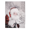 Plaid 130x170 cm Wit Grijs Polyester Kerstman Deken