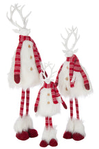J-Line figuur Hert Bont + Sjaal - polyresin - wit/rood - L