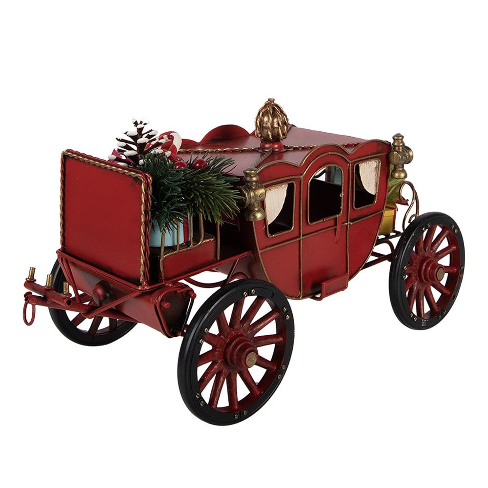Kerstdecoratie Beeld 32x17x17 cm Rood Metaal