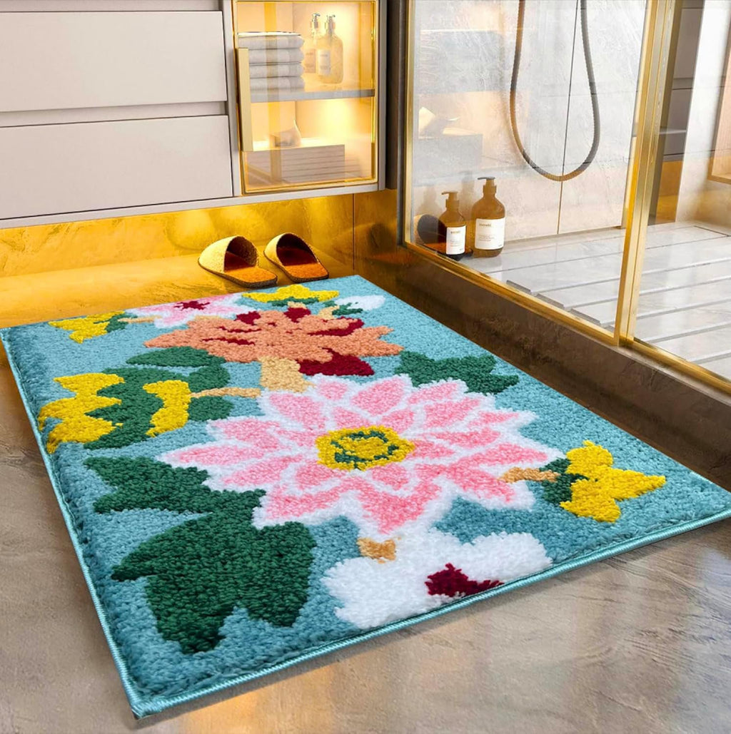 Superzachte microvezel 2000 GSM-badmat (50x80 cm), verpakking van 1 | Absorberende, antislipdeur-/vloermat voor thuis (groen)