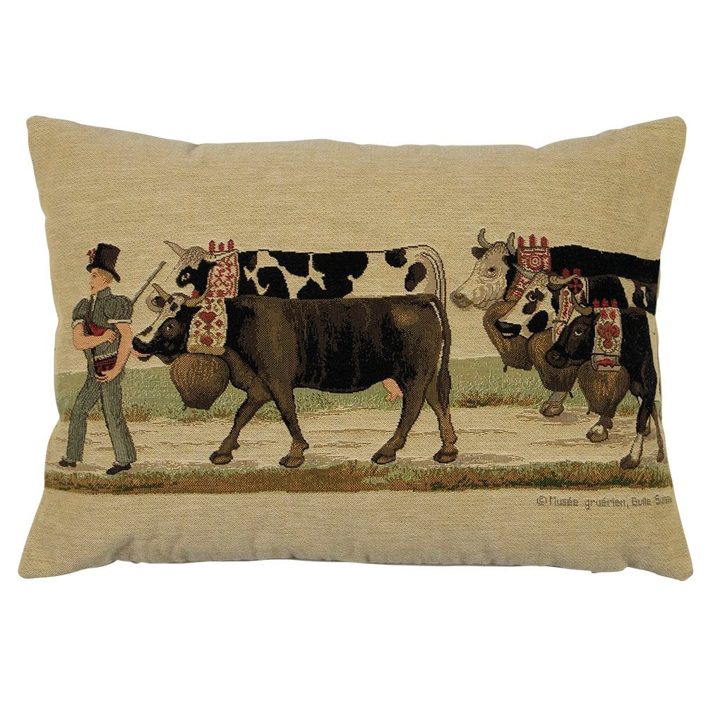 Gobelin kussen almabtrieb koebel 30x45cm
