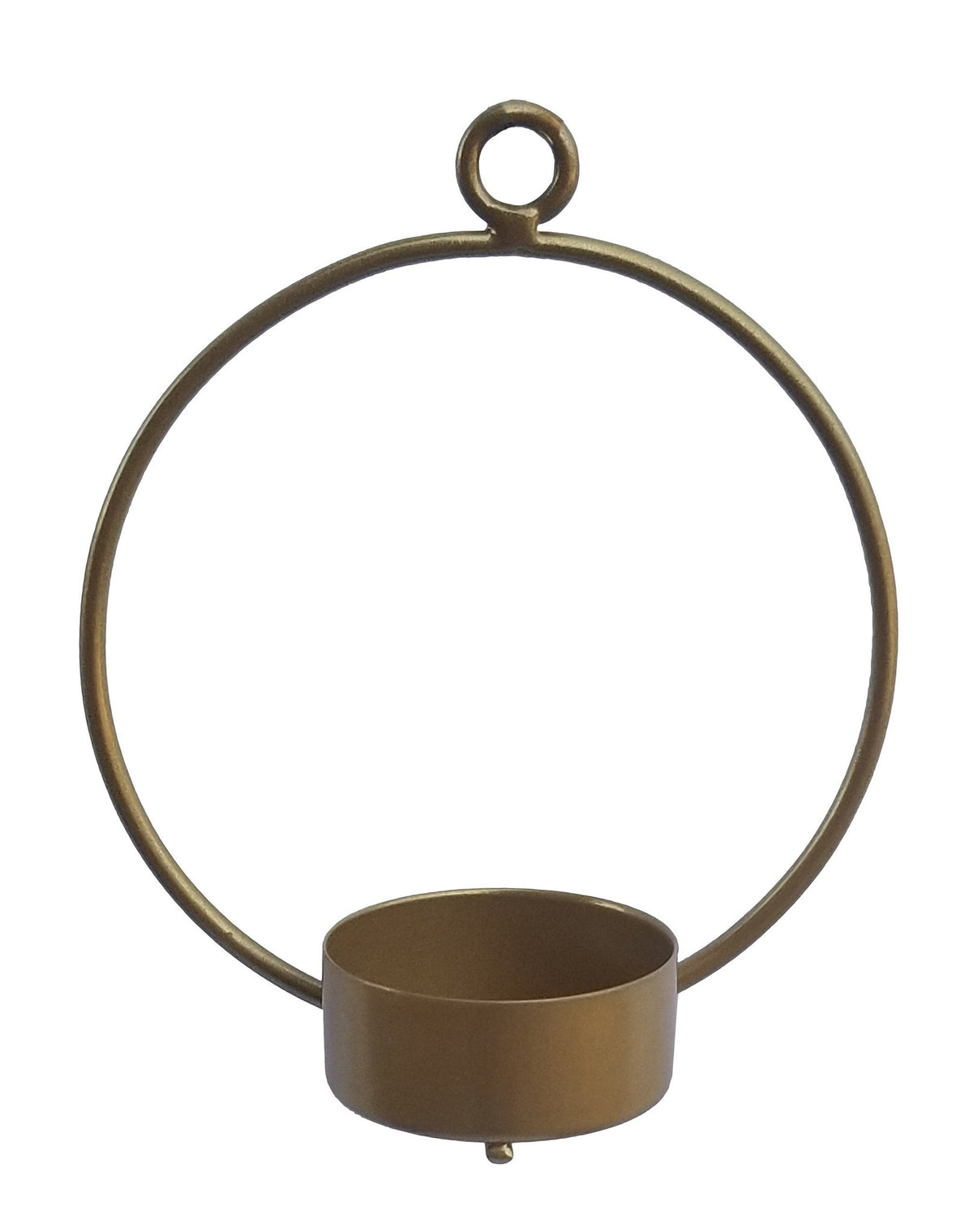 Metalen wandtheelichthouder 10cm goud