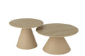 J-Line bijzettafel Kegel - ijzer - ecru/beige - set van 2