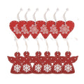 Kersthanger Set van 12 Hart 13x13 cm Rood Hout