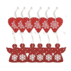 Kersthanger Set van 12 Hart 13x13 cm Rood Hout
