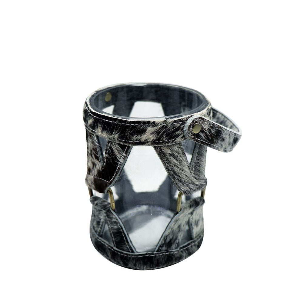 *windlicht koe hengsel zwart/wit 15cm*