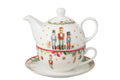 J-Line theepot Notenkraker - keramiek - wit - giftbox