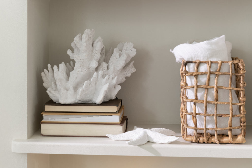 J-Line decoratie Koraal - polyresin - wit - groot