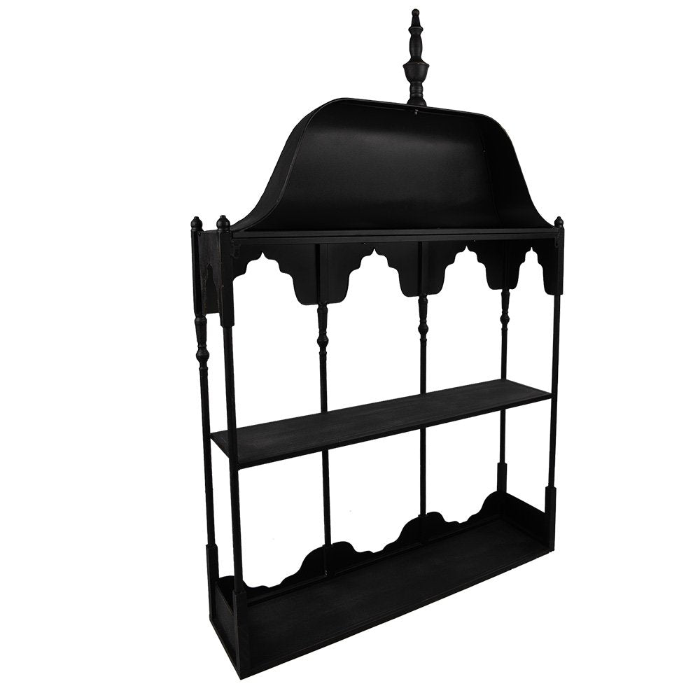 Wandrek 102x25x157 cm Zwart Metaal