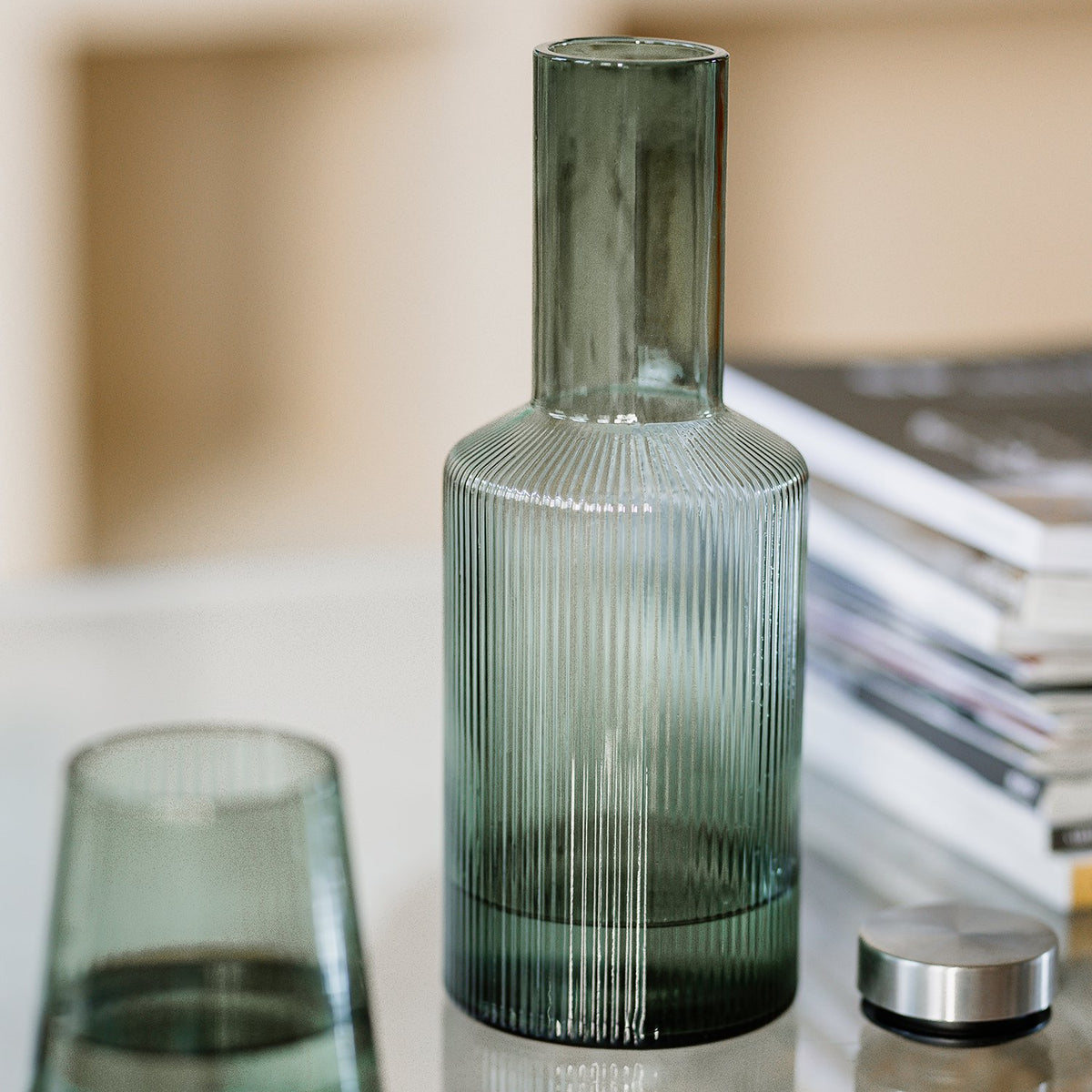 Fles met dop 100cl donkergroen Ray
