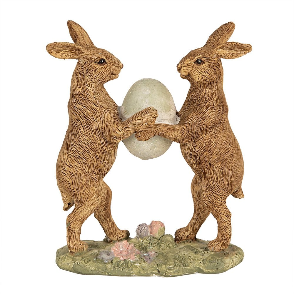 Beeld Konijn 21 cm Bruin Polyresin