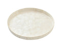 J-Line decoratie plateau Schelp - polyresin - wit - L