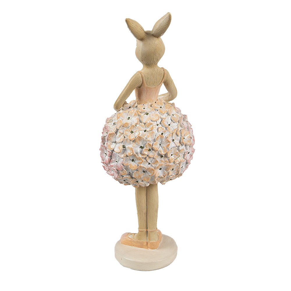 Decoratie Beeld Konijn 9x7x22 cm Beige Kunststof