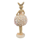 Decoratie Beeld Konijn 9x7x22 cm Beige Kunststof